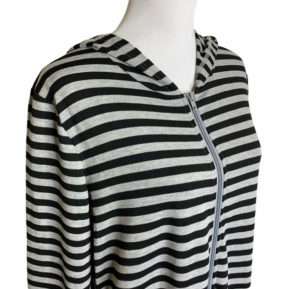 Zexxxy Striped Hooded  Zip Up Terry Maxi Dress - Picture 4 of 12